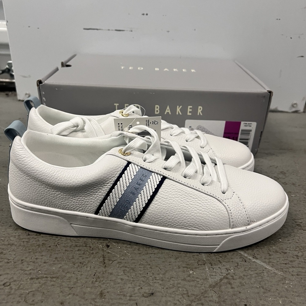 Ted Baker Women's Sneakers Blue White Low Top Lace Up Shoes Size 11 NIB